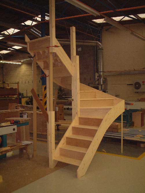 Double winder staircase in standard pine spec