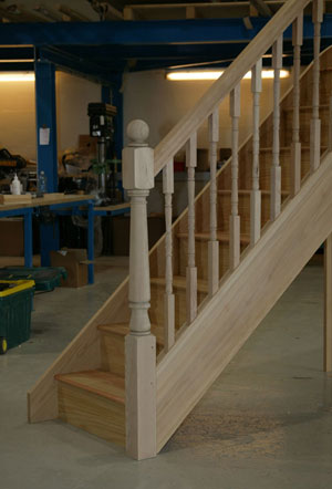Parana Pine staircase with Hemlock Turned Parts