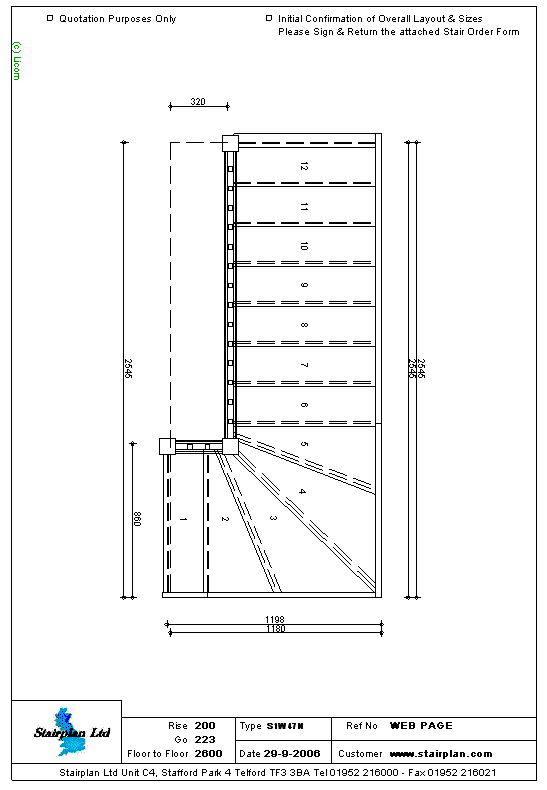 S1W47N 4 Tread Winder Staircase