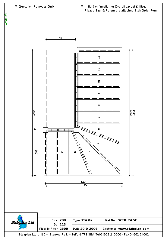 S2W46N 4 Tread Winder Staircase