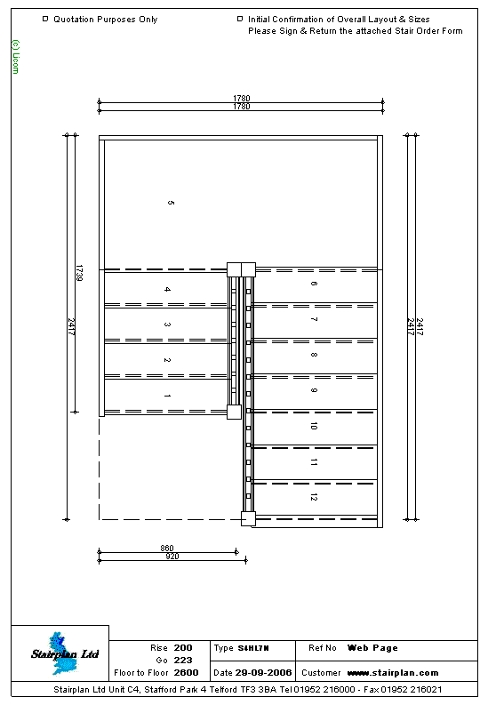 Staircases made to measure Staircase Drawing of a Half