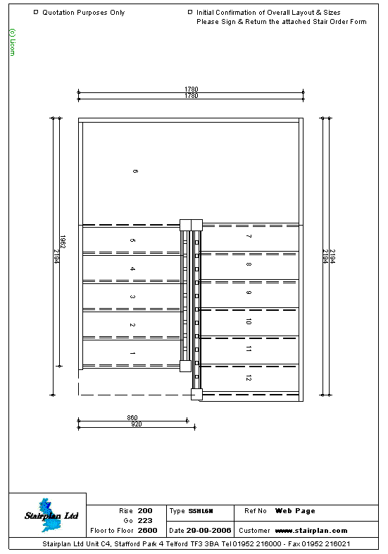 S5HL6N Half landing staircase