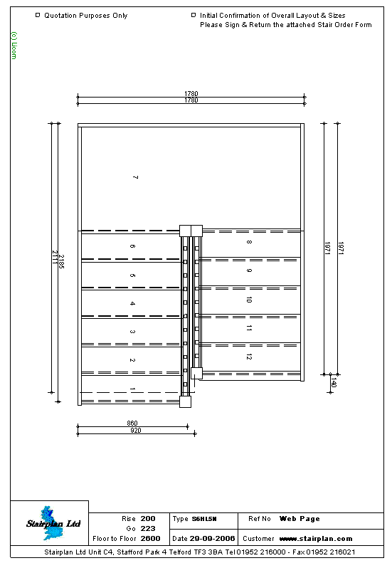 S6HL5N Half landing staircase