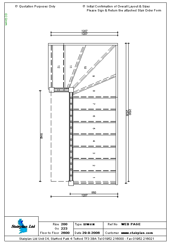 S7W41N 4 Tread Winder Staircase