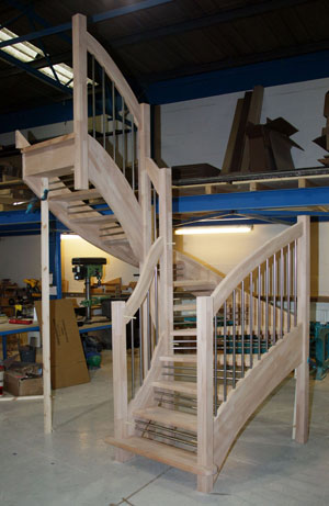 Beech Openplan Staircase - European Style Handrail