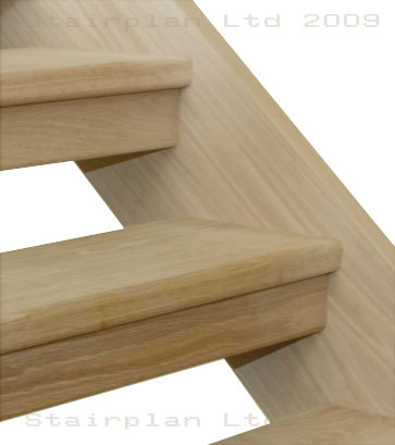 Traditional riser Downstand detail in Oak
