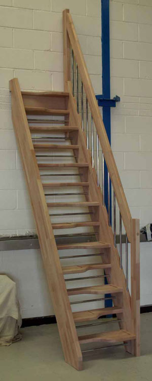 Openplan Spacesaver in Beech with the European style handrail