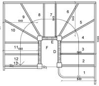 S3QL8N Quarter landing staircase