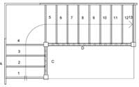 S3QL8N Quarter landing staircase