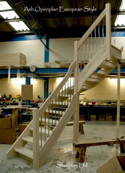 Ash Openplan European Styled Staircase