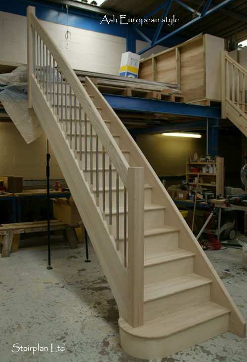 Ash Straight European Style Staircase