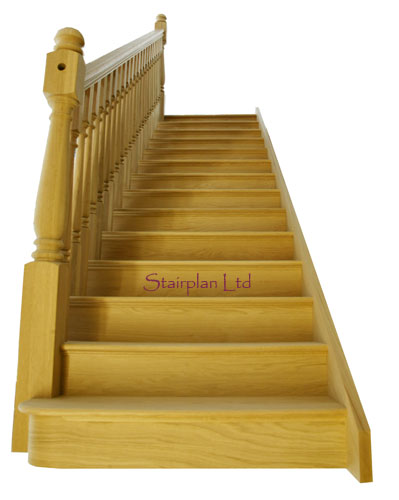 Oak Staircase with Bullnose Step