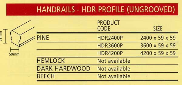 HDR ungrooved handrail