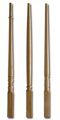 Taper stair spindles in white oak