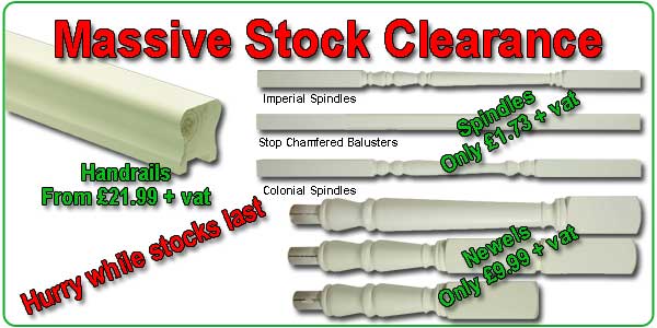 stairparts stock clerance white pre primed handrail