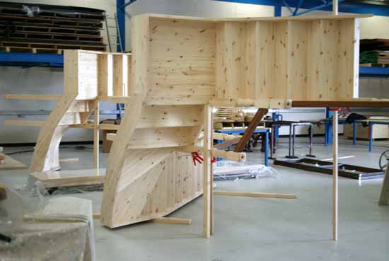 Staircases being assembled